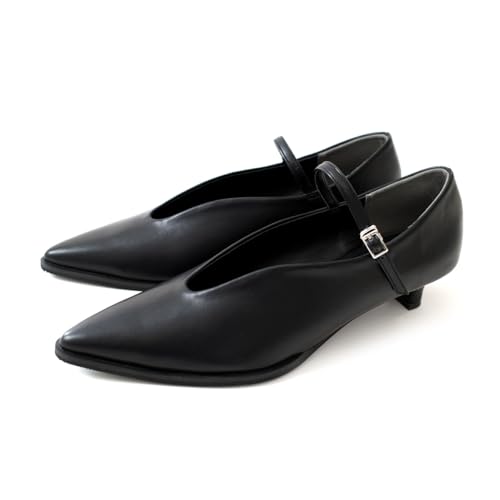 [アミアミ] パンプス ミュール メリージェーンパンプス 黒 レディース 歩きやすい 美脚 痛くない おしゃれ 履きやすい 快適 靴ずれしにくい SY014 (L(24.0cm), ブラック(スムース))